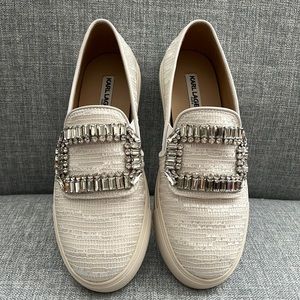 Karl Lagerfeld Ermine2 White Crochet size 6.5 Sneaker